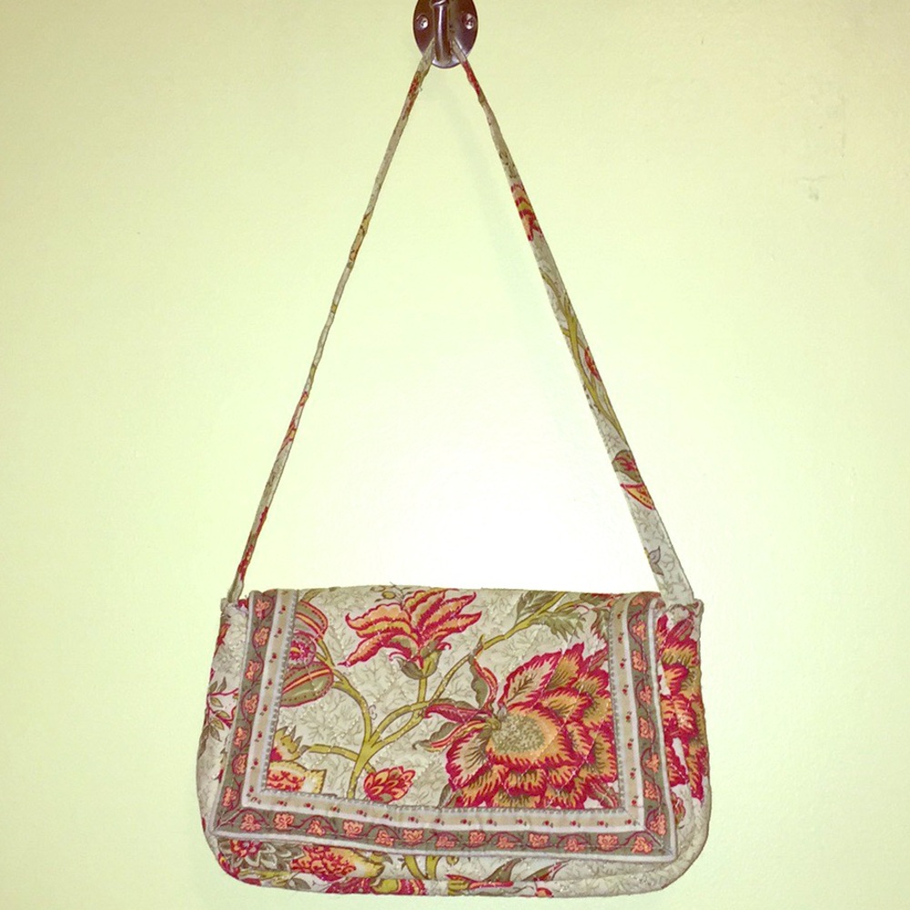 Quilted Floral Print Small Shoulder Bag